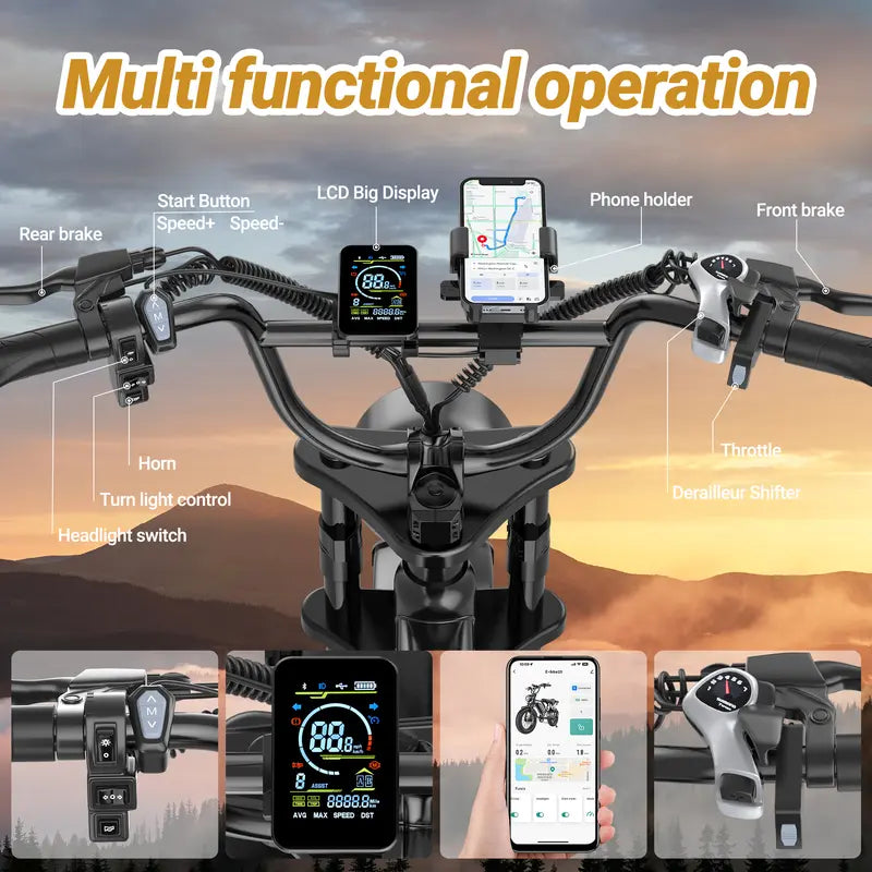 VoltVogue V8 Electric Bike – Premium Urban Commuter with Dual Seat